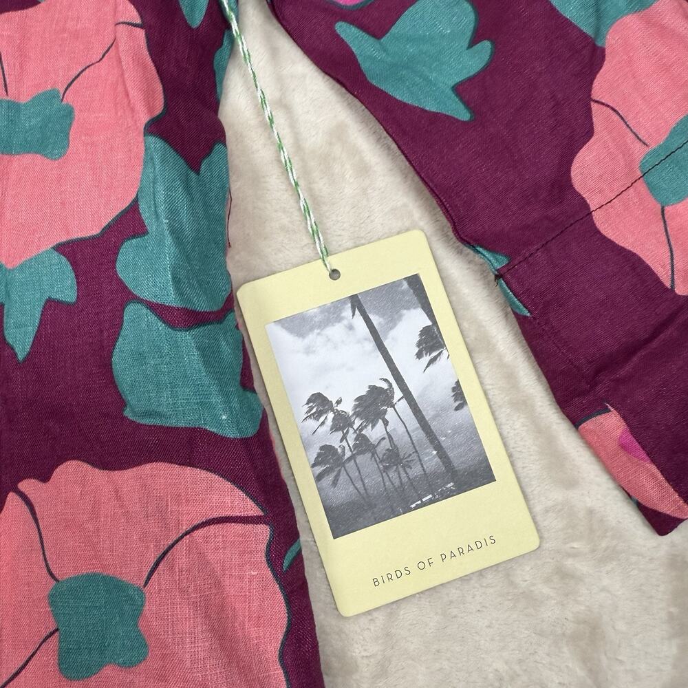 NWT Trovata Birds Of Paradis Lucca Linen Mini Shirt Dress Women’s Size XS - Picture 4 of 10